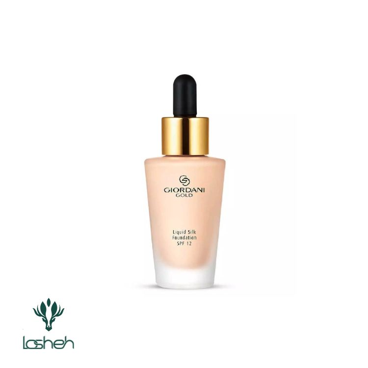کرم پودر مایع spf12 سیلک جوردانی گلد|پالت-رنگی|کرم پودر ابریشمی SPF12 اوریفلیم سری جیوردانی گلد مدل Liquid Silk حجم 30 میل کرم پودر مایع spf12 سیلک جوردانی گلد