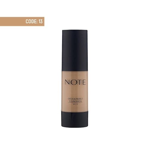 note-detox-protect-foundation-13-honey-beige کرم پودر پمپی دتوکس نوت