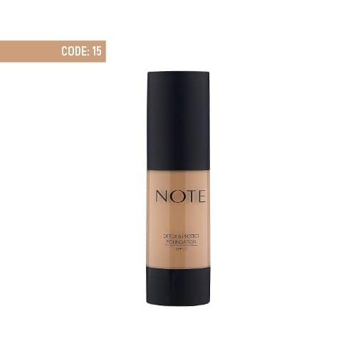 note-detox-protect-foundation-15-apricot کرم پودر پمپی دتوکس نوت