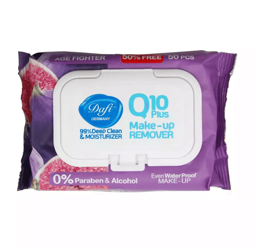 دستمال-مرطوب-آرایشی-دافی-مدل-Age-Fighter-حاوی-آنزیم-Q10-Plus-بسته-50-عددی دستمال مرطوب پاککننده آرایش دافی مدل Q10 (طرح میوه انجیر) بسته ۵۰ عددی - تصویر 2