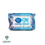 دستمال مرطوب پاک‌کننده آرایش دافی مدل Q10 (طرح گل ۱) ۵۰ عددی