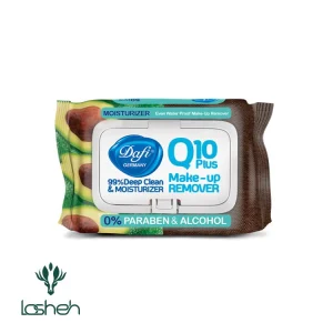 دستمال مرطوب پاک‌کننده آرایش دافی مدل Q10 (طرح میوه آووکادو) بسته ۵۰ عددی