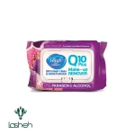 دستمال مرطوب پاک‌کننده آرایش دافی مدل Q10 (طرح میوه انجیر) بسته ۵۰ عددی