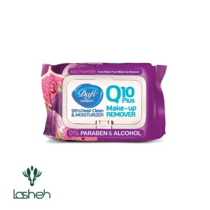 دستمال مرطوب پاک‌کننده آرایش دافی مدل Q10 (طرح میوه انجیر) بسته ۵۰ عددی
