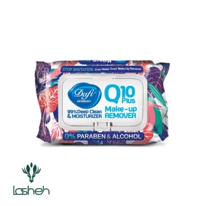 دستمال مرطوب پاک‌کننده آرایش دافی مدل Q10 (طرح گل ۳) ۵۰ عددی
