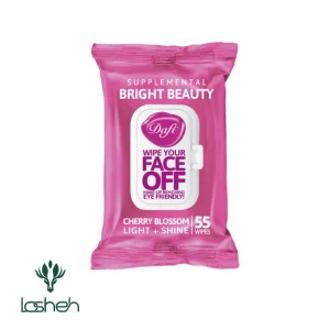 دستمال مرطوب پاک‌کننده آرایش درب‌دار دافی (مدل شکوفه گیلاس ژاپنی) بسته ۵۵ عددی