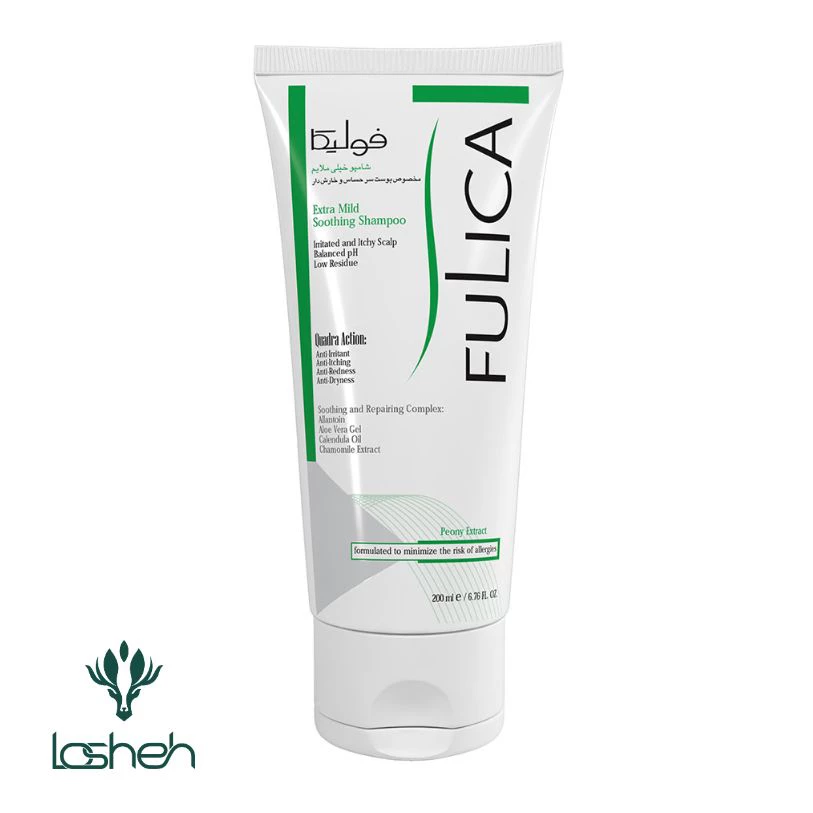 شامپو بسیار ملایم فولیکا مناسب پوست سر حساس|شامپو فولیکا خیلی ملایم کاهش دهنده خارش و التهاب 200 میل شامپو بسیار ملایم فولیکا مناسب پوست سر حساس