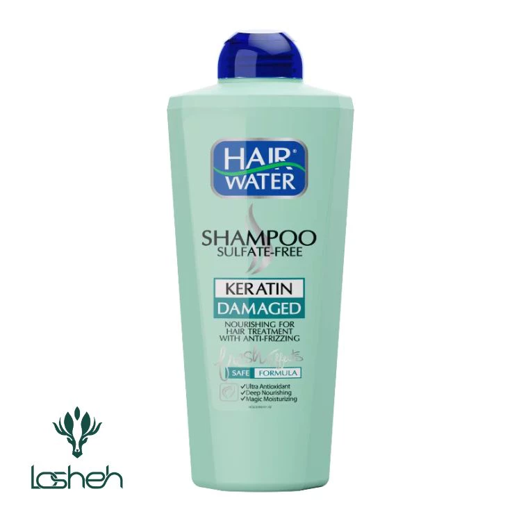 شامپو هیرواتر بدون سولفات مدل کراتین|شامپو کامان مدل Hair Water مناسب موهای آسیب دیده حجم 400 میل شامپو هیرواتر بدون سولفات مدل کراتین