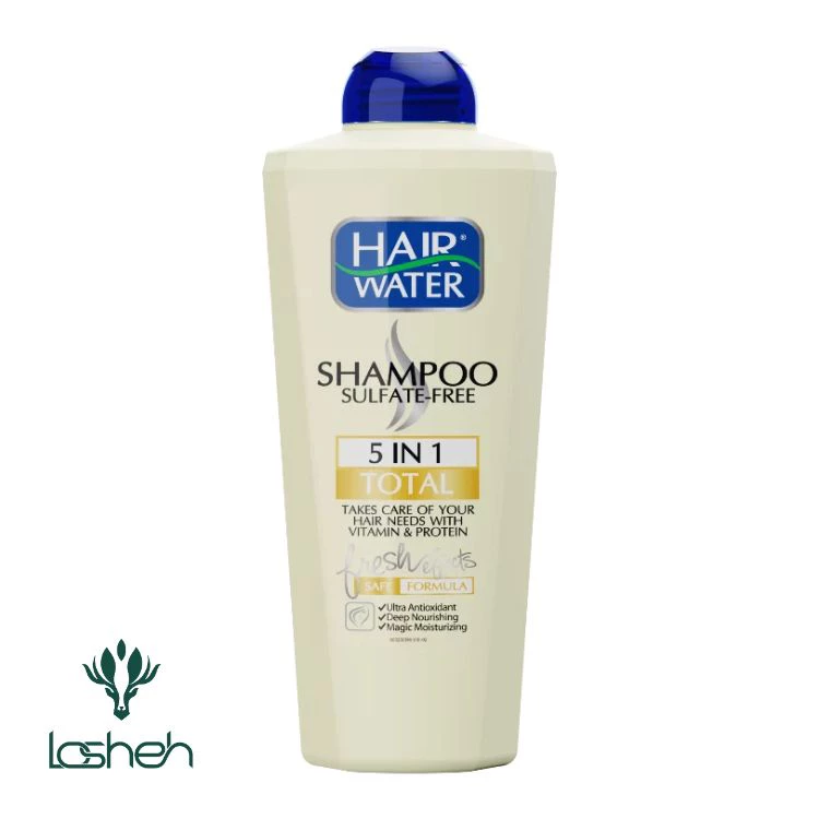 شامپو هیرواتر بدون سولفات پنج در یک کامان|شامپو 5 در 1 کامان مدل Hair Water مناسب انواع مو حجم 400 میل شامپو هیرواتر بدون سولفات پنج در یک کامان
