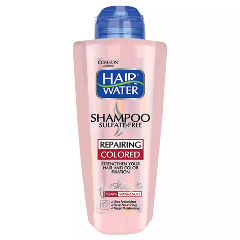 شامپو-کامان-مدل-Hair-Water-مناسب-موهای-رنگ-شده-حجم-400-میل شامپو بدون سولفات مناسب موهای رنگشده هیر واتر - تصویر 2