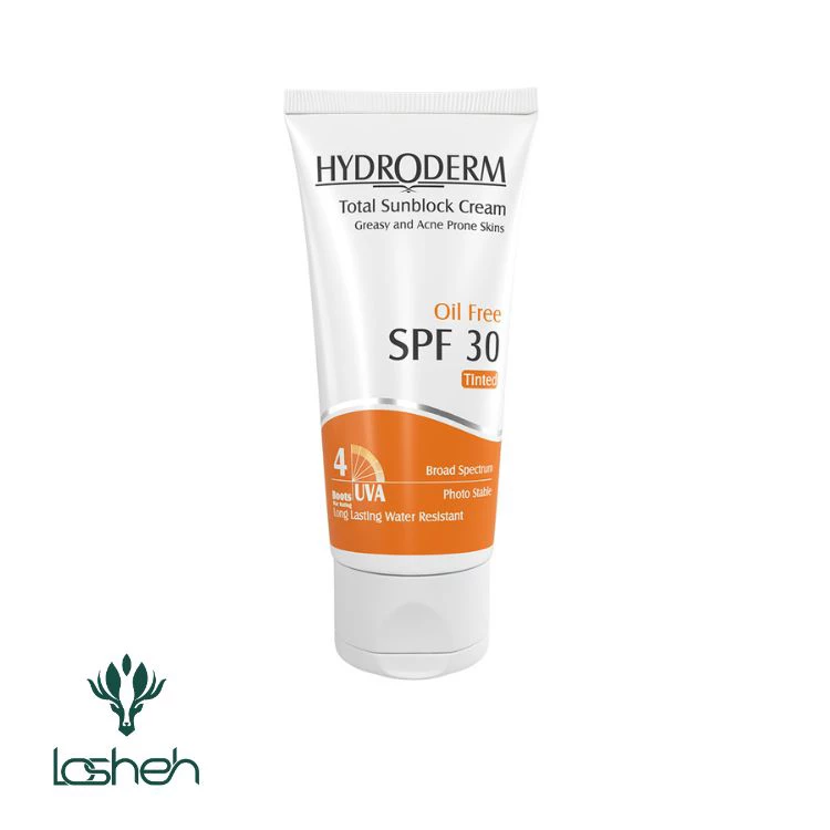 كرم ضدآفتاب بژ تيره SPF30 فاقد چربی رنگی هیدرودرم كرم ضدآفتاب بژ تيره SPF30 فاقد چربی رنگی هیدرودرم