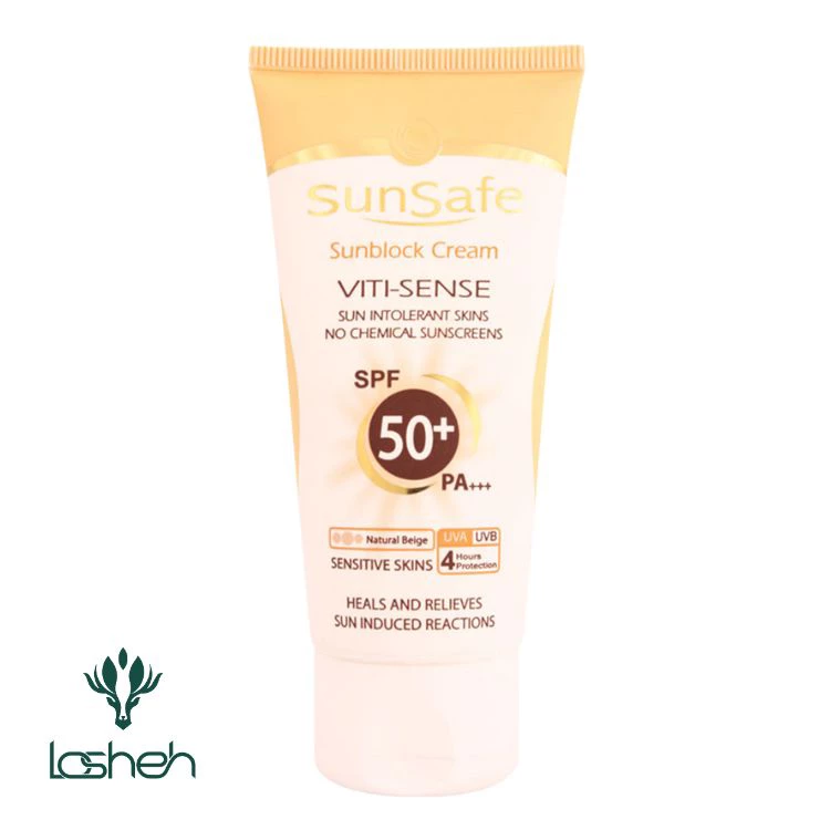 كرم ضدآفتاب فیزیکال پوست حساس SPF 50 سان سیف كرم ضدآفتاب فیزیکال پوست حساس SPF 50 سان سیف